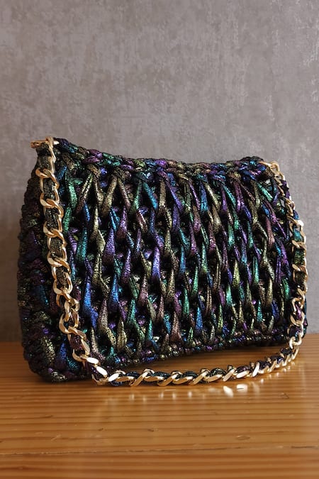 Stushè Pie Metallic Handwoven Bag 