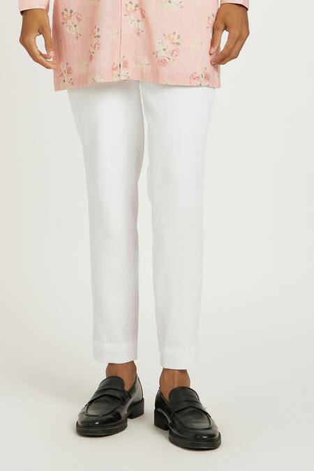 Nautanky Pink Handloom , Cherry Blossom Print Kurta With Pant Online at Aza Fashions Nautanky_Pink Handloom , Cherry Blossom Print Kurta With Pant _Online_at_Aza_Fashions