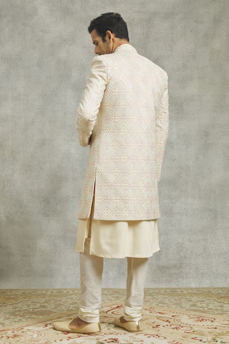 Aariyana Couture Mughal Flora Art Embroidered Sherwani & Kurta Set 