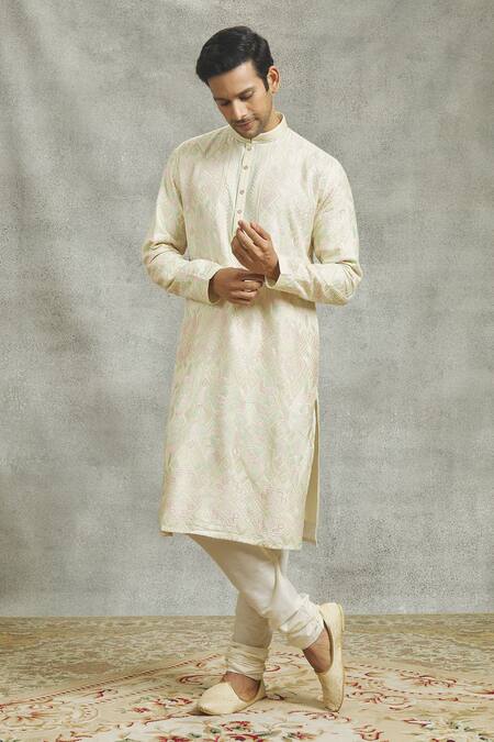 Buy Aariyana Couture Green Silk Embroidery Abstract Geometric Kurta Set Buy_Aariyana Couture_Green Silk Embroidery Abstract Geometric Kurta Set