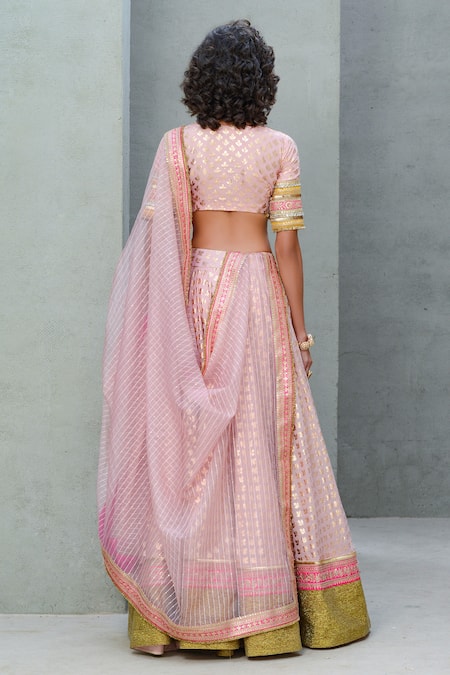 Rishi And Vibhuti Lilly Foil Pattern Lehenga Set 
