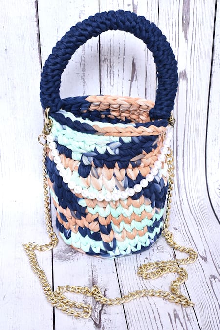 Bijit Woven Capsule Bucket Bag 