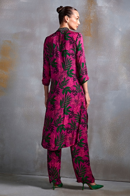 Namrata Joshipura Willow Print Crinkled Tunic With Pant 