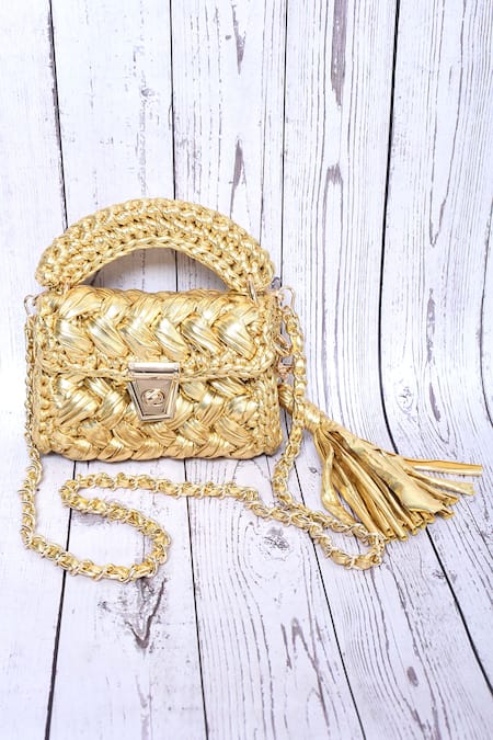 Bijit Metallic Woven Mini Bag 