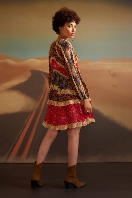 Verb By Pallavi Singhee Floral Print Layered Dress 