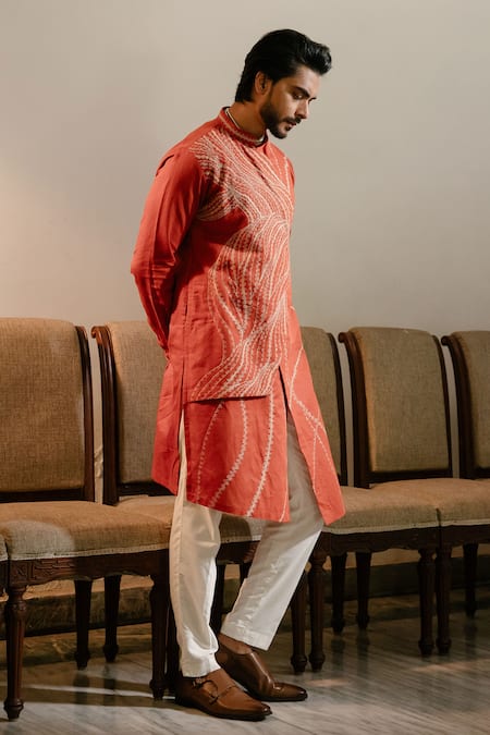 Ankita Shahabadi Hand Embroidered Layered Kurta 