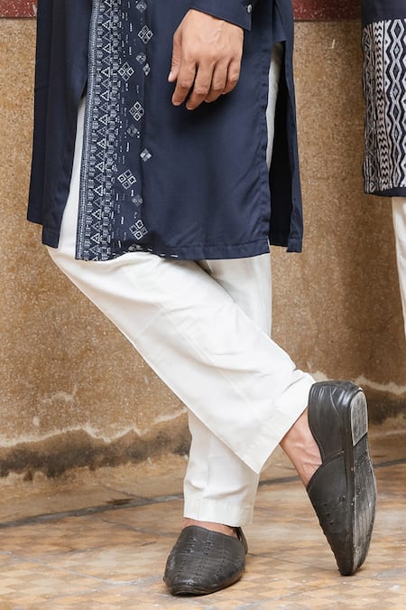 Ankita Shahabadi Blue Silk Beads Kabira Embroidered Kurta Online at Aza Fashions Ankita Shahabadi_Blue Silk Beads Kabira Embroidered Kurta _Online_at_Aza_Fashions