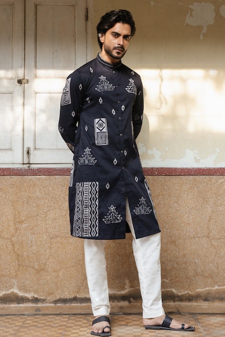 Ankita Lath Silk Abstract Print Kurta & Pant Set 