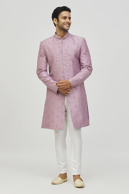 Aryavir Malhotra Embroidered Sherwani & Pant Set 