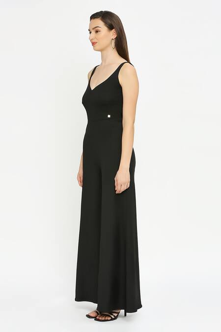 Buy Emblaze Black Wool Asymmetric Wide Legged Jumpsuit Online at Aza Fashions Buy_Emblaze_Black Wool Asymmetric Wide Legged Jumpsuit_Online_at_Aza_Fashions