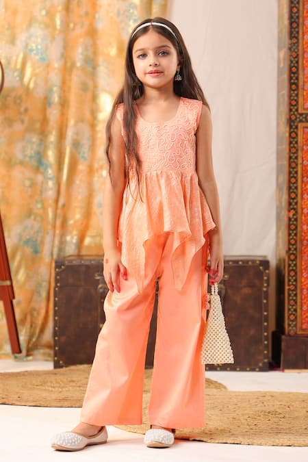 Cute Couture Pearl Embroidered Top & Palazzo Set 