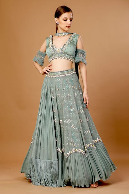 Merge Design Sequin Embroidered Lehenga Set 