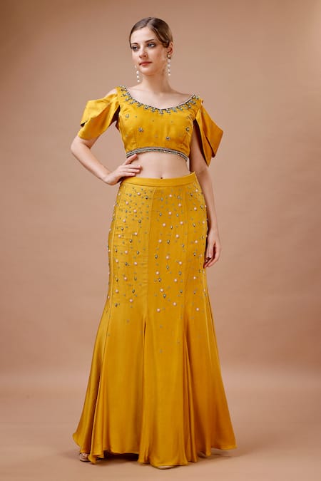 Sequin yellow clearance skirt