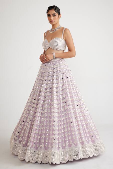 Vvani By Vani Vats Purple Georgette, Organza Chandelier Tassel Drop Embellished Bridal Lehenga Set Online at Aza Fashions Vvani By Vani Vats_Purple Georgette, Organza Chandelier Tassel Drop Embellished Bridal Lehenga Set _Online_at_Aza_Fashions