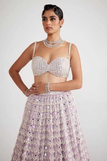 Buy Vvani By Vani Vats Purple Georgette, Organza Chandelier Tassel Drop Embellished Bridal Lehenga Set Online at Aza Fashions Buy_Vvani By Vani Vats_Purple Georgette, Organza Chandelier Tassel Drop Embellished Bridal Lehenga Set _Online_at_Aza_Fashions