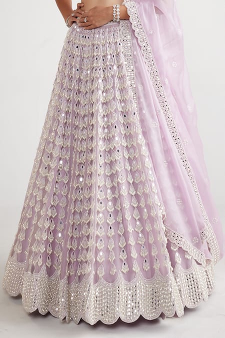 Shop Vvani By Vani Vats Purple Georgette, Organza Chandelier Tassel Drop Embellished Bridal Lehenga Set Online at Aza Fashions Shop_Vvani By Vani Vats_Purple Georgette, Organza Chandelier Tassel Drop Embellished Bridal Lehenga Set _Online_at_Aza_Fashions