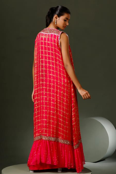 Two Sisters By Gyans Kundan Gota Embroidered Jacket & Gown 