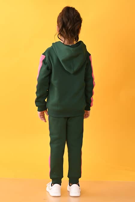Anthrilo Glitter Tape Zipper Hoodie & Joggers Set 
