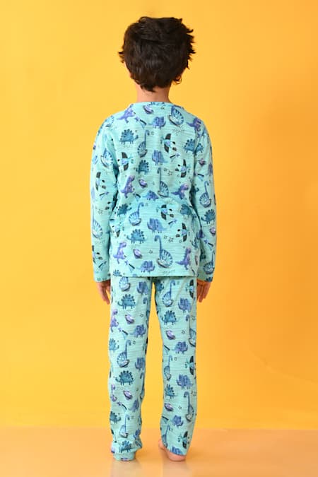 Anthrilo Space Dinosaur Print T-Shirt & Pyjama Set 