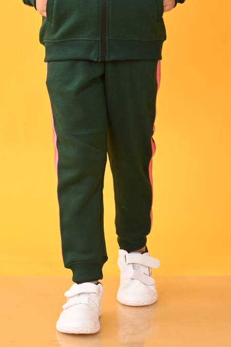 Buy_Anthrilo_Green Cotton, Fleece Embroidery Heart Placement Print Hoodie And Joggers Set _Online_at_Aza_Fashions