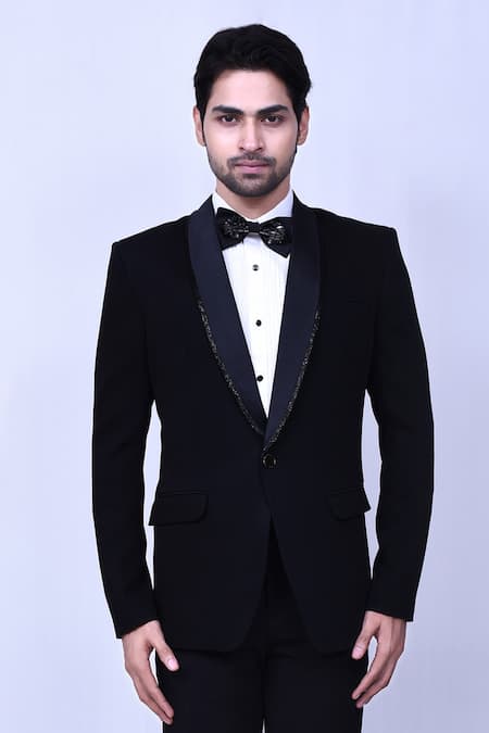 Buy Arihant Rai Sinha Black Satin, Lycra, Terrycloth, Rayon, Cotton Cut Work Embellished Coat Pant Set Online at Aza Fashions Buy_Arihant Rai Sinha_Black Satin, Lycra, Terrycloth, Rayon, Cotton Cut Work Embellished Coat Pant Set _Online_at_Aza_Fashions