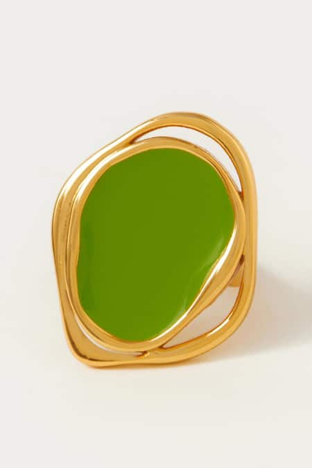 Voyce Jewellery Copacabana Abstract Shaped Enameled Ring 