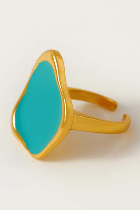 Voyce Jewellery Noosa Abstract Shaped Enameled Ring 