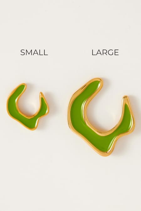 Buy_Voyce Jewellery_Green Hawaii Abstract Shaped Earrings _Online_at_Aza_Fashions