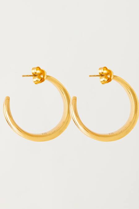 Shop_Voyce Jewellery_Green Embroidery Kandy Semi Hoop Earrings _Online_at_Aza_Fashions