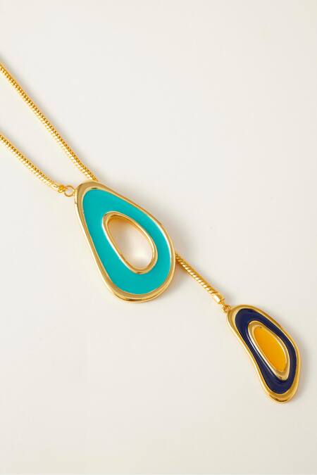 Voyce Jewellery_Blue Circlet Necklace_Online_at_Aza_Fashions