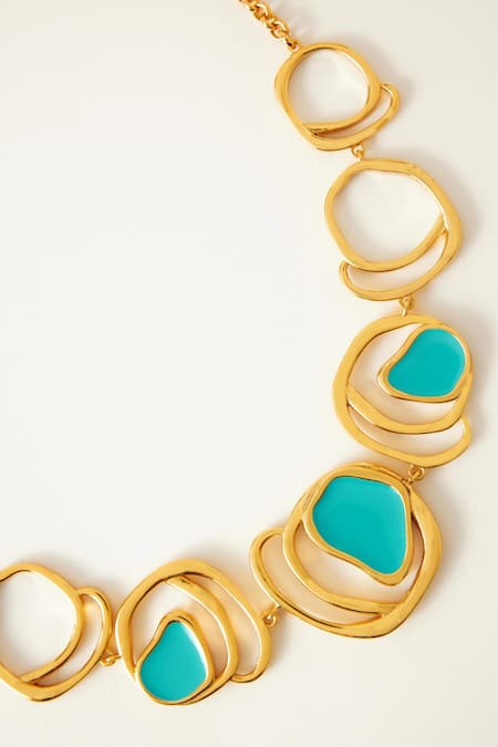 Voyce Jewellery_Blue Morjim Encircle Coil Necklace _Online_at_Aza_Fashions