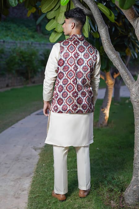 Ekavira Ajrakh Print Bundi Kurta Set 