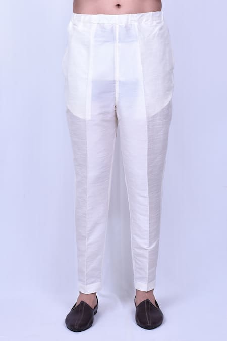 Arihant Rai Sinha_Yellow Satin, Silk, Cotton Embroidery Chikankari Coat And Short Kurta Set _Online_at_Aza_Fashions