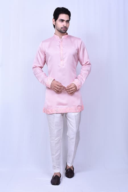 Arihant Rai Sinha Embroidered Neckline Short Kurta With Pant 