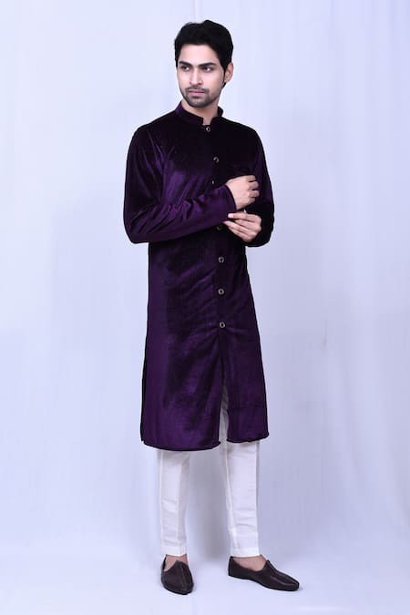 Arihant Rai Sinha Embossed Velvet Kurta With Pant 