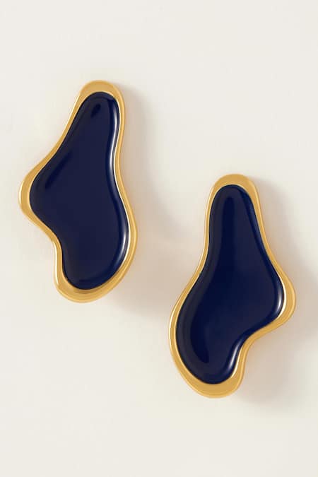 Voyce Jewellery Blue Enamelled Ibiza Abstract Earrings