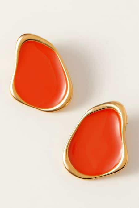 Voyce Jewellery Miami Abstract Shaped Enameled Earrings 