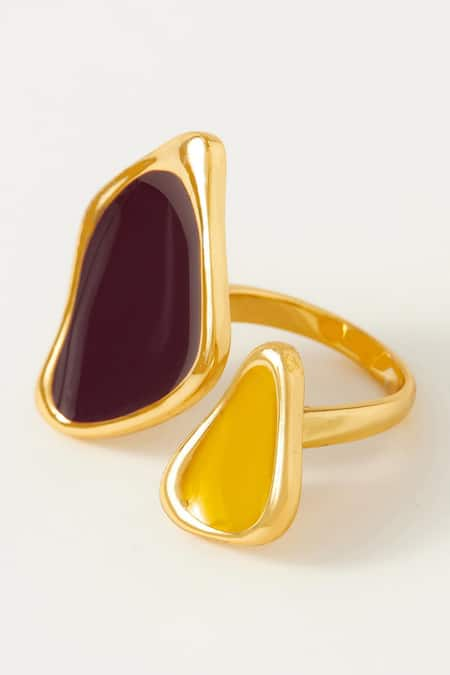 Voyce Jewellery Ipanema Enameled Open Ring - Single Pc 