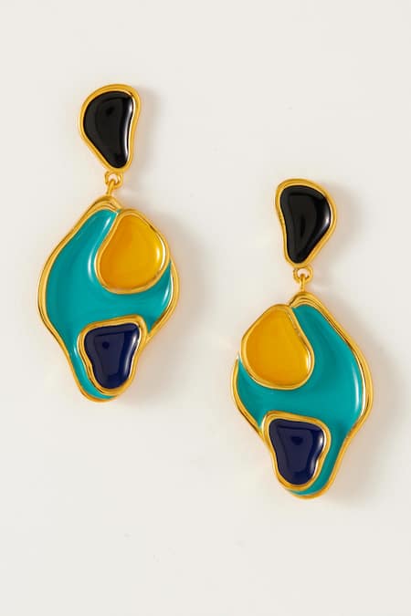 Voyce Jewellery Monaco Enameled Dangler Earrings 