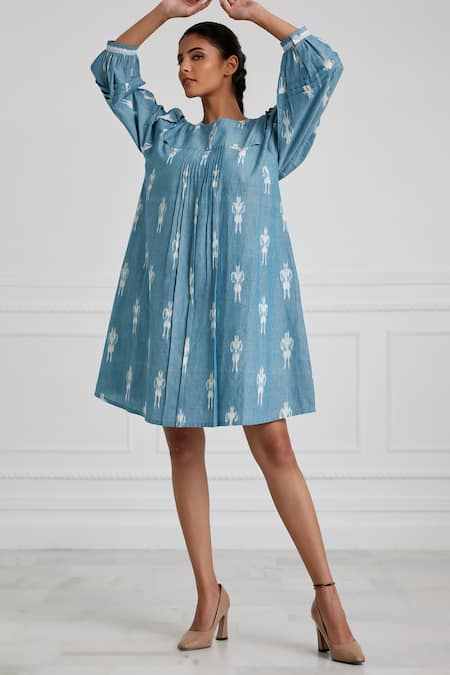 Pallavi Kandoi Pleated Laced Dress 