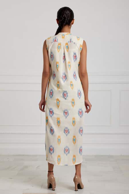 Pallavi Kandoi Asymmetric Ikat Midi Dress 