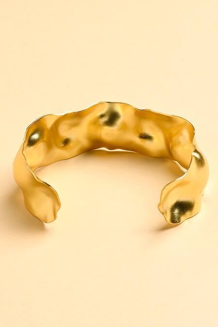 Buy_Joules By Radhika_Gold Plated Crumpled Wave Bracelet_Online_at_Aza_Fashions