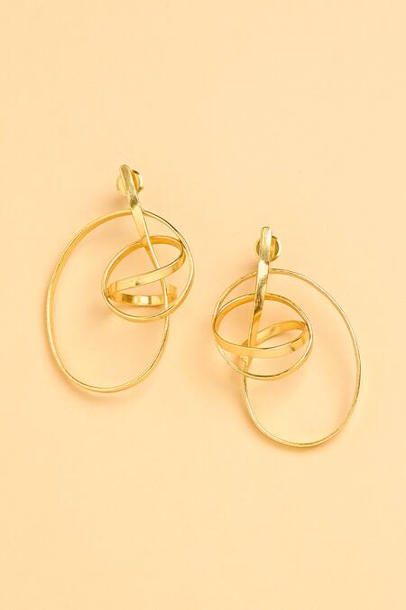 Shop Joules By Radhika Gold Plated Infinity Tangled Earrings at Aza Fashions Shop_Joules By Radhika_Gold Plated Infinity Tangled Earrings_at_Aza_Fashions