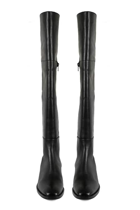 Shop_Vanilla Moon_Black Paris Solid Long Boots _at_Aza_Fashions