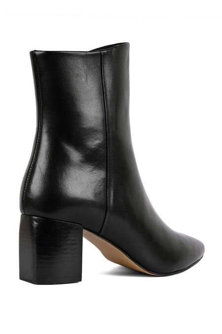 Shop_Vanilla Moon_Black Troy Pointed Toe Ankle Boots_Online_at_Aza_Fashions