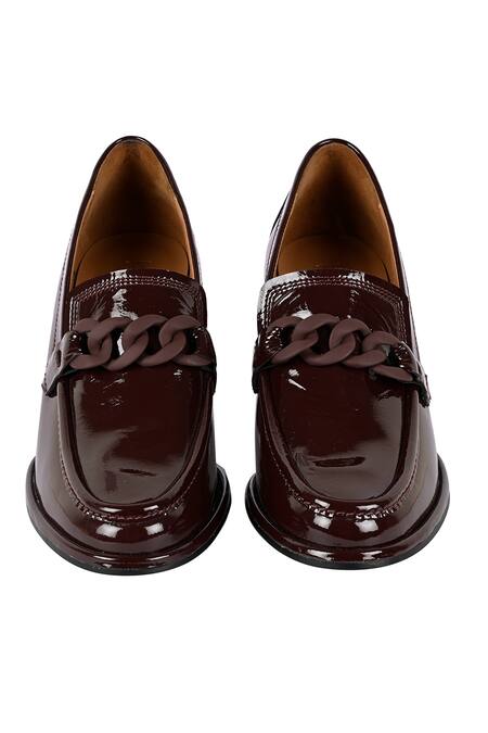 Shop_Vanilla Moon_Red Chains Bailey Solid Loafer Block Heels_at_Aza_Fashions