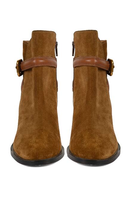 Shop_Vanilla Moon_Brown Chains Cecil Plain Ankle Boots_at_Aza_Fashions