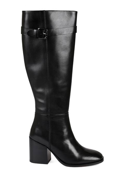Vanilla Moon_Black Chains Mallory Solid Long Boots_Online_at_Aza_Fashions