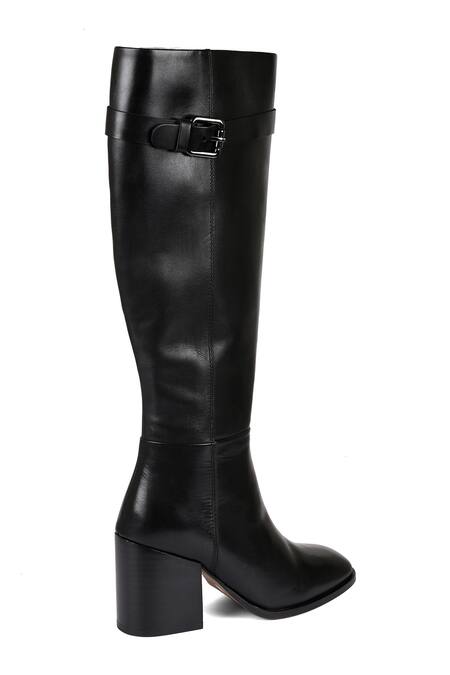 Buy_Vanilla Moon_Black Chains Mallory Solid Long Boots_Online_at_Aza_Fashions
