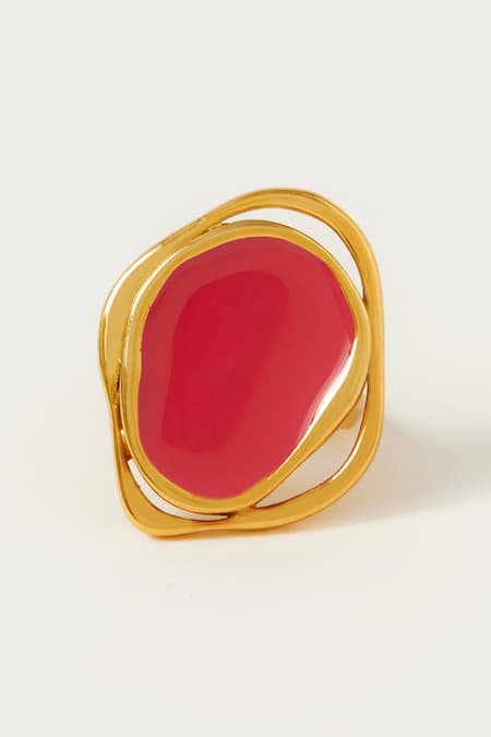 Voyce Jewellery Copacabana Abstract Shaped Enameled Ring 